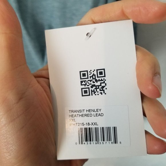 iFit Mens XXL Greyish Blue Heathered Long Sleeves Transit Henley T Shirt NWT - Picture 7 of 9